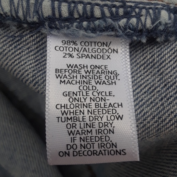 LOFT Distressed Denim Skirt w/ Embellishments - Picture 6 of 6